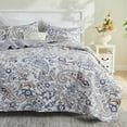 thumbnail image 1 of Gogreen Luxury Printed Quilt Set Queen Size, Lightweight Comforter Set, Oversized Bedspread Coverlet Quilted Bedding Set, with 2 Matching Pillowcases, for All Season, 1 of 9