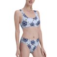 thumbnail image 4 of High Waisted Bikini Sets For Women, Turtle With Blue Stones Swimsuits Tummy Control, Two Pieces Bathing Suit, 4 of 8