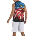 thumbnail image 2 of Honeii Eagle Head With American Flag print basktball shirt for men and women, Unisex basketball jersey for Theme party-X-Large, 2 of 6