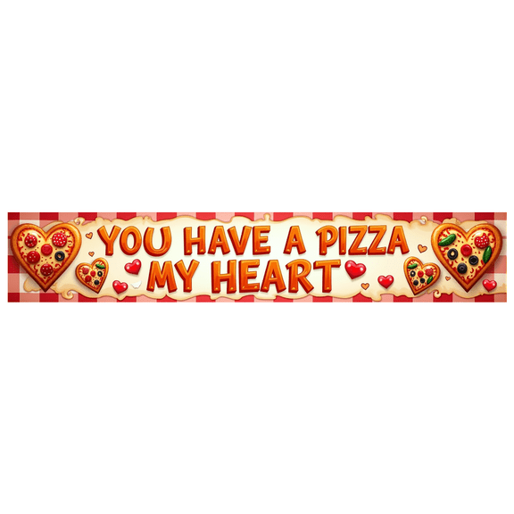 LUUFILx Pizza Themed Backdrop Banner Love Heart Design Wedding Birthday Valentines Party Decoration for Restaurants Events Celebrations Parties Indoor