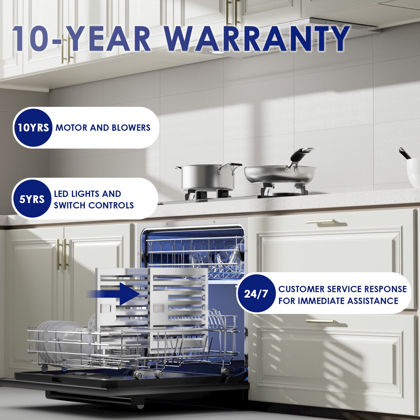 30 in. 900 CFM Convertible Insert Range Hood with 4-Speed Control,Low Noise,Long-term Warranty,Lights in Stainless Steel
