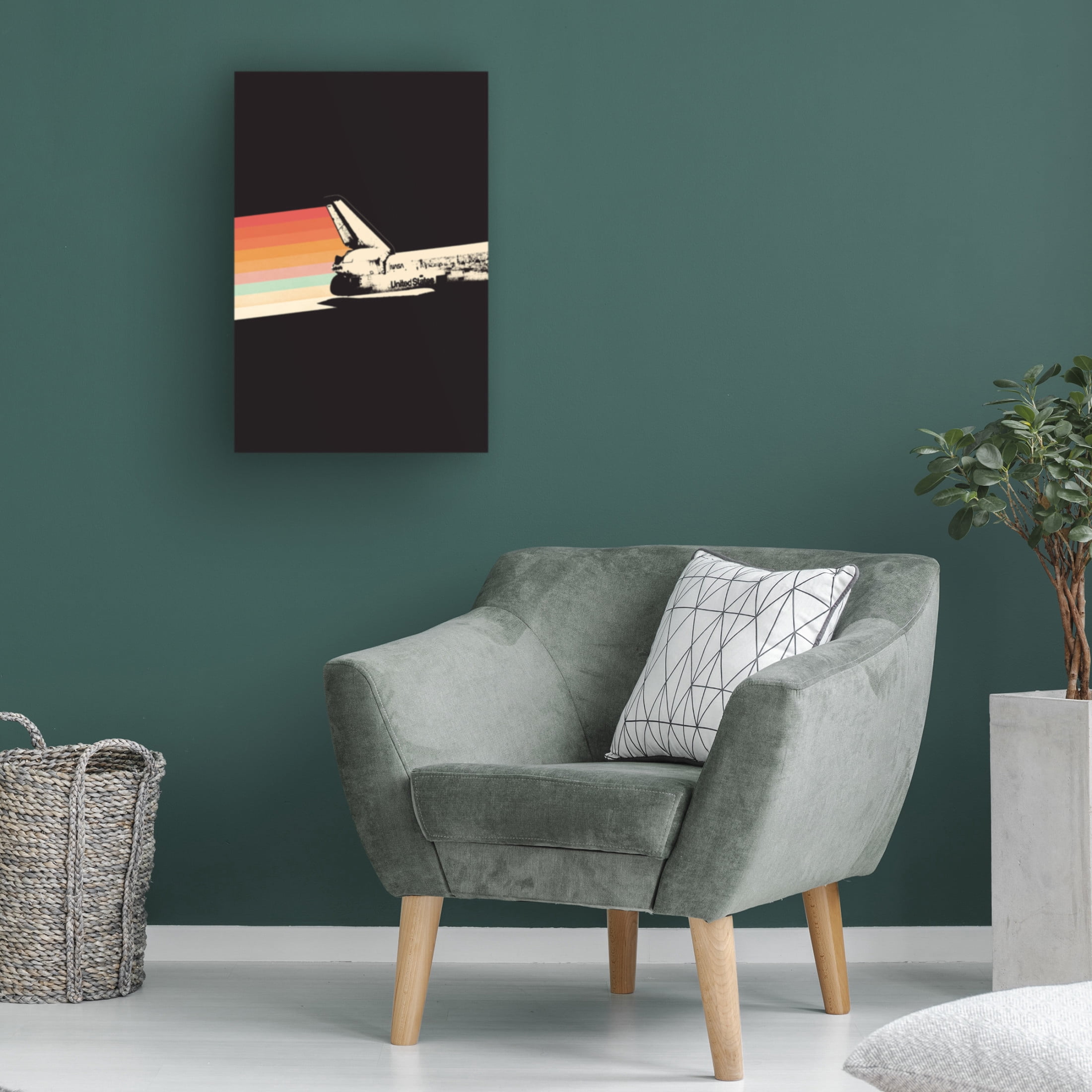 Trademark Fine Art Florent Bodart  Space Ship Rainbow Canvas Wall Art