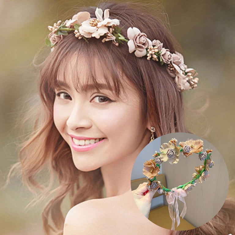 Beautiful Floral Headband 21 Whimsical Flower Crown Wedding Hairstyles main image 3