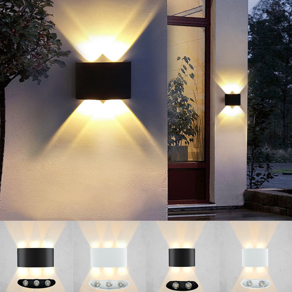 4/6/8W Outdoor LED Wall Sconce Up Down Light Garden Corridor Bedroom Lamp IP65 