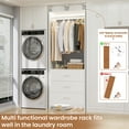 thumbnail image 6 of Homieasy 8ft Closet System with Wooden Drawers and Hanging Rods (Set of 4), White, 6 of 8