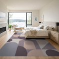 thumbnail image 3 of ODIKA 9'x12' Muted Pastel Tones Geometric Elegance Washable Area Rug Mid Century Modern Patterned Shapes for Great Room, Indoor Concept, Large Living Low Pile, Flatwoven, 3 of 7