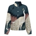 thumbnail image 5 of Jackets for Women Winter Coat Jackets Flannel Stand Collar Jacket(Peacock Moonlit Garden,Size:S-4XL), 5 of 7