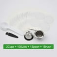 thumbnail image 3 of Reusable Espresso Capsules 2 Cups+100 Lids Refillable Coffee Pods Stainless Steel Cups Filters Compatible for Nespresso Original Line Machines with Aluminum Foil Seals Stickers Lids - Home Improvement, 3 of 7