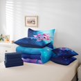 thumbnail image 6 of Manfei 3D Print Axolotl 7pcs Queen Bedding,Kawaii Animals Pattern Bedding Comforter Set Queen,Navy Blue Reversible, 6 of 7