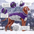 thumbnail image 5 of Kuoser Dog Winter Coat, Waterproof Windproof Fleece Padded Jacket with Reflective Trim and Leash Ring for Small Dogs, Purple, S, 5 of 9