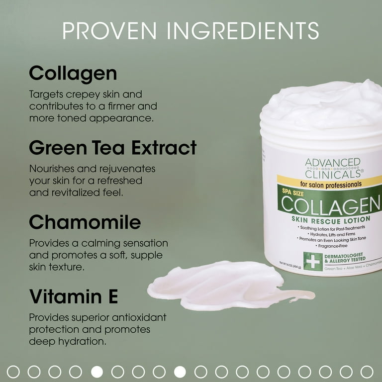 2 pack) Advanced Clinicals Collagen Cream Body Lotion & Face