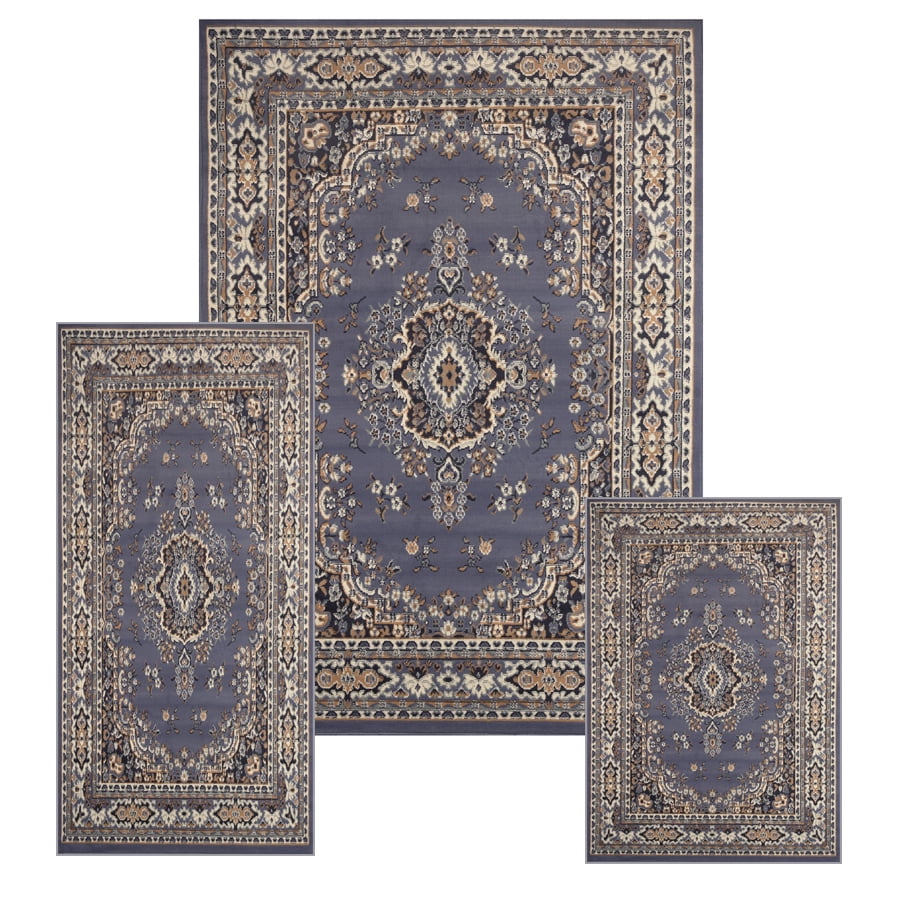 Traditional Persian Oriental Bordered 3PC Rug Set Runner