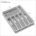 Madesmart Classic Large Silverware Tray with 6 Compartment, White