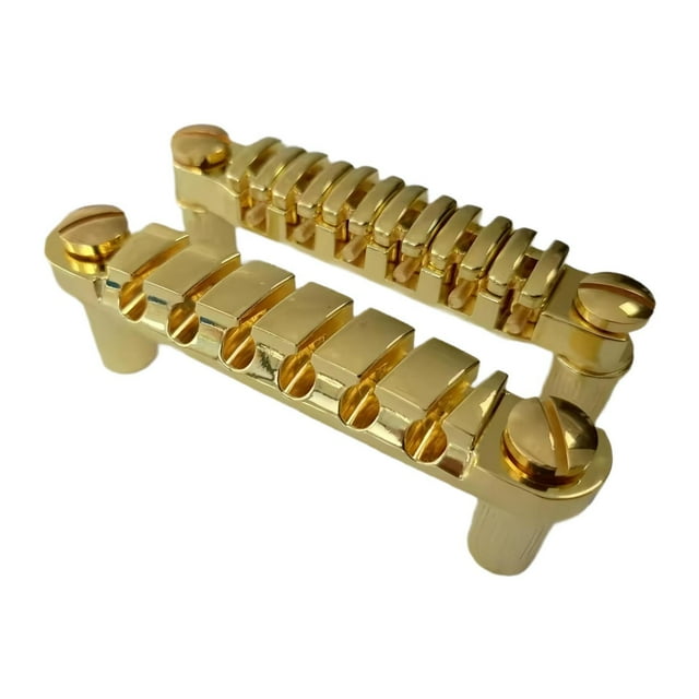Guitar Puente Tailpiece actualización de aleación de zinc para 6 cuerdas guitarra eléctrica resistente fácil de instalar con accesorios de Oro