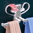 thumbnail image 4 of QTOCIO No-hole Coat Rack Storage Balcony Drying Rack Clip Hooks Tissue Towel Storage Rack Washer Shelves, 4 of 4