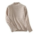 thumbnail image 2 of Vetsdori Sweaters for Women Solid Casual Pullover Long Sleeve Soft Office Knit Khaki Womens Tops, 2 of 7