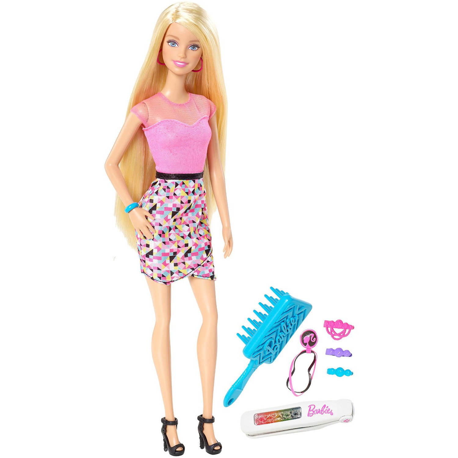 Barbie Rainbow Hair Color Change Styling Doll Walmart Com