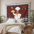 thumbnail image 3 of Red Kitchen Chef Large Tapestry for Bedroom Wall Hanging Tapestry, Black Plaid Gourmet Food Vintage Ceiling Backdrop Tapestries Poster Blanket Wall Decor for Teens Room Living Room Dorm 85" x 90", 3 of 8