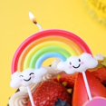 thumbnail image 4 of Juego de 5 velas de cumpleaños, vela sonriente Sun Rainbow Clouds, complemento de decoración de pasteles, 4 of 5