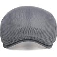thumbnail image 3 of Men Breathable Mesh Summer Hat Adjustable Newsboy Beret Ivy Cabbie Flat Cap, 3 of 5