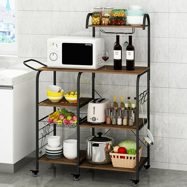 Microwave Cart With Wheels 2021 Newst Bakers Racks For Kitchens With Storage 3 Tier 4 Tier Kitchen Rack Shelf Microwave Oven Stand For Spice Rack Organizer Workstation Simple Assembly Ja2013 Walmart Com Walmart Com