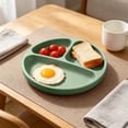 thumbnail image 2 of Bxaolu 7.7-Inch Unbreakable Divided Plates, 5-Pack Silicone Plates with Suction, BPA-Free, 3-Compartment Portion Control Plates, Durable Dinnerware for Adult/Ba**by, 2 of 7