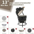 thumbnail image 4 of VINGLI 13" Kamado Charcoal Grill Portable Barbecue Grill BBQ Kettle Stand Lid Perfect for Outdoor Camping Patio Backyard Picnic, 4 of 7