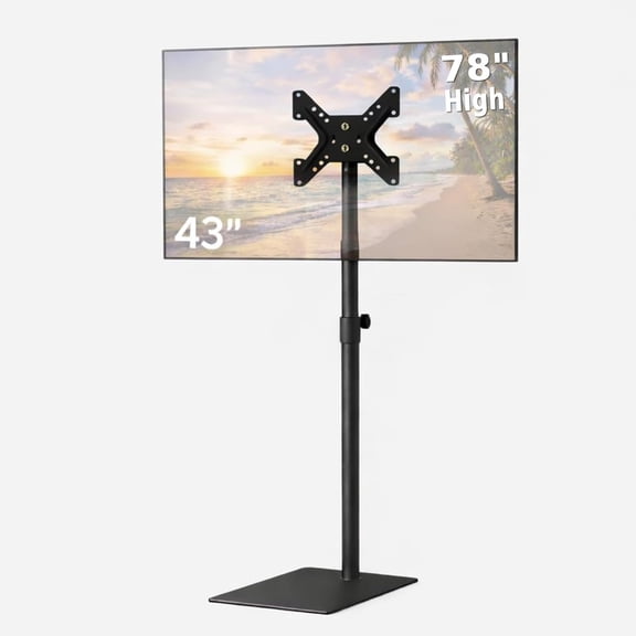 Japard Extra Tall TV Stand Computer Monitor Floor Stand for 19-43 inch Panel Loadable 44lbs, 360 Degree Rotating 5 Height Adjustable 49-78 inch, VESA,