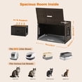 thumbnail image 5 of PEQULTI Rattan Cat Litter Box Enclosure Pet House with Taller Doorway for Large Cats Indoor Brown, 5 of 13