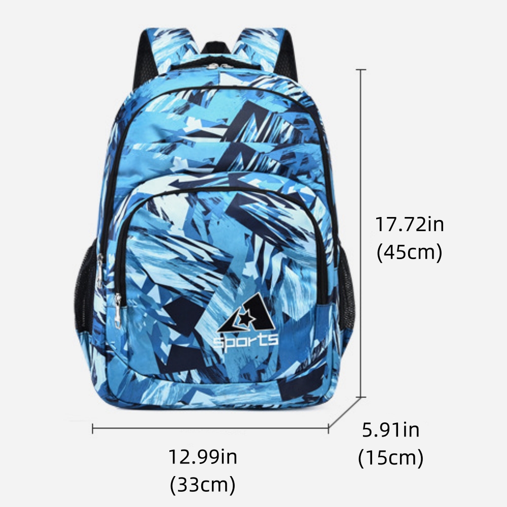 Mochilas escolares para niños, con múltiples bolsillos, estampadas, para niñas, útiles escolares, azul 3