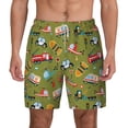 thumbnail image 2 of Picia Transportation Prints pattern Mens Swim Trunks with Compression Liner Stretch Beach Shorts Quick Dry with Zipper Pockets No-Chafing Board Shorts-Small, 2 of 9