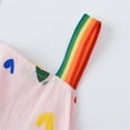 thumbnail image 5 of Penkiiy Toddler Kids Baby Girls Summer Cute Rainbow Shoulder Strap Suspender Dress Easter Dresses for Toddler Girls 1-2 Years Pink 2023 Summer Deal, 5 of 6