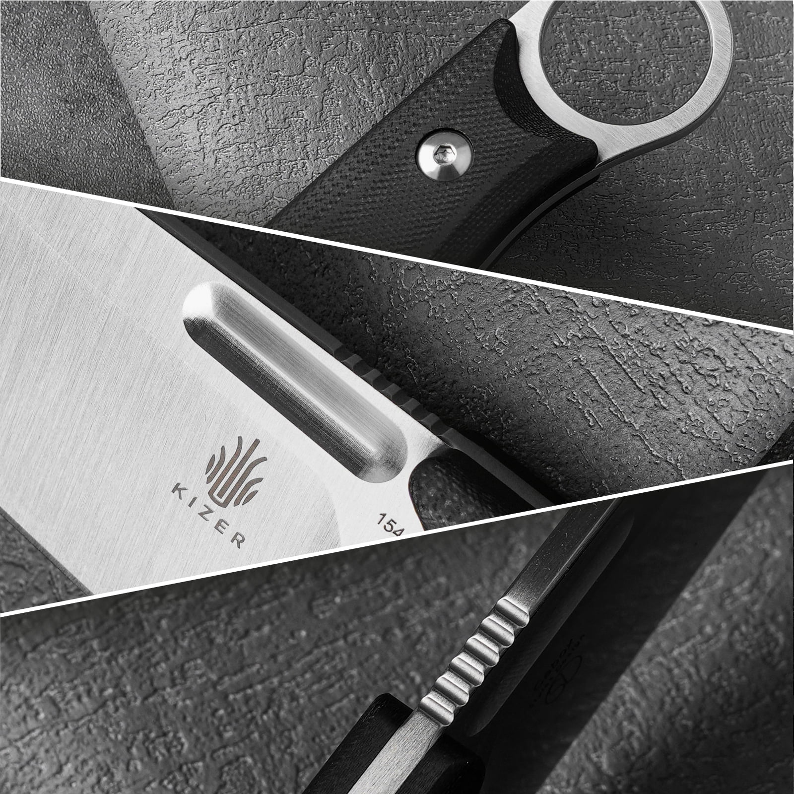 Kizer Cabox Fixed Blade Knife 154CM Blade G10 Handle Pocket Tactical Knives 1048C1