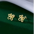 thumbnail image 5 of Solid 925 Sterling Silver Flower Stud Earrings for Women Teens Hollow Flower Stud Earrings Spring, 5 of 14