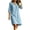 A105-Light Blue, variant on Womens 3/4 Sleeve Tunic Dress Cotton Blend Casual V Neck Loose Fit Summer Flowy Swing Shift Dress with Side Pockets