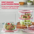 thumbnail image 4 of Pyrex Freshlock 4-Cup Round Glass Food Storage Container with Built-in Write + Erase Label Lid, Ideal Use for Meal Prep and Batch Cooking, 4 of 8
