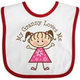 thumbnail image 3 of Inktastic My Granny Loves Me Girls Baby Bib, 3 of 4