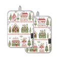thumbnail image 7 of Yayeee Pot Holders Kitchen Heat Resistant with Pocket 7"x9.8" Cotton Oven Cooking Hot Pads, Red Christmas House, 7 of 7