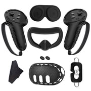 Meponn Soft VR Protective Cover Silicone Accessories Kit for Meta Quest 3,Black
