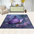 thumbnail image 2 of WOBOGO Sakura Purple Butterfly Carpet Non-Slip Rugs Soft Doormat 80×58in Living Dining Room Bedroom Decorative, 2 of 7
