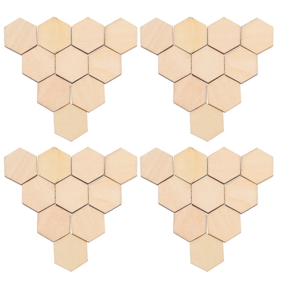Pungan wooden shapes 100Pcs Wooden Hexagon Wood Chips for DIY Crafts,0.69"X0.69"X0.12"