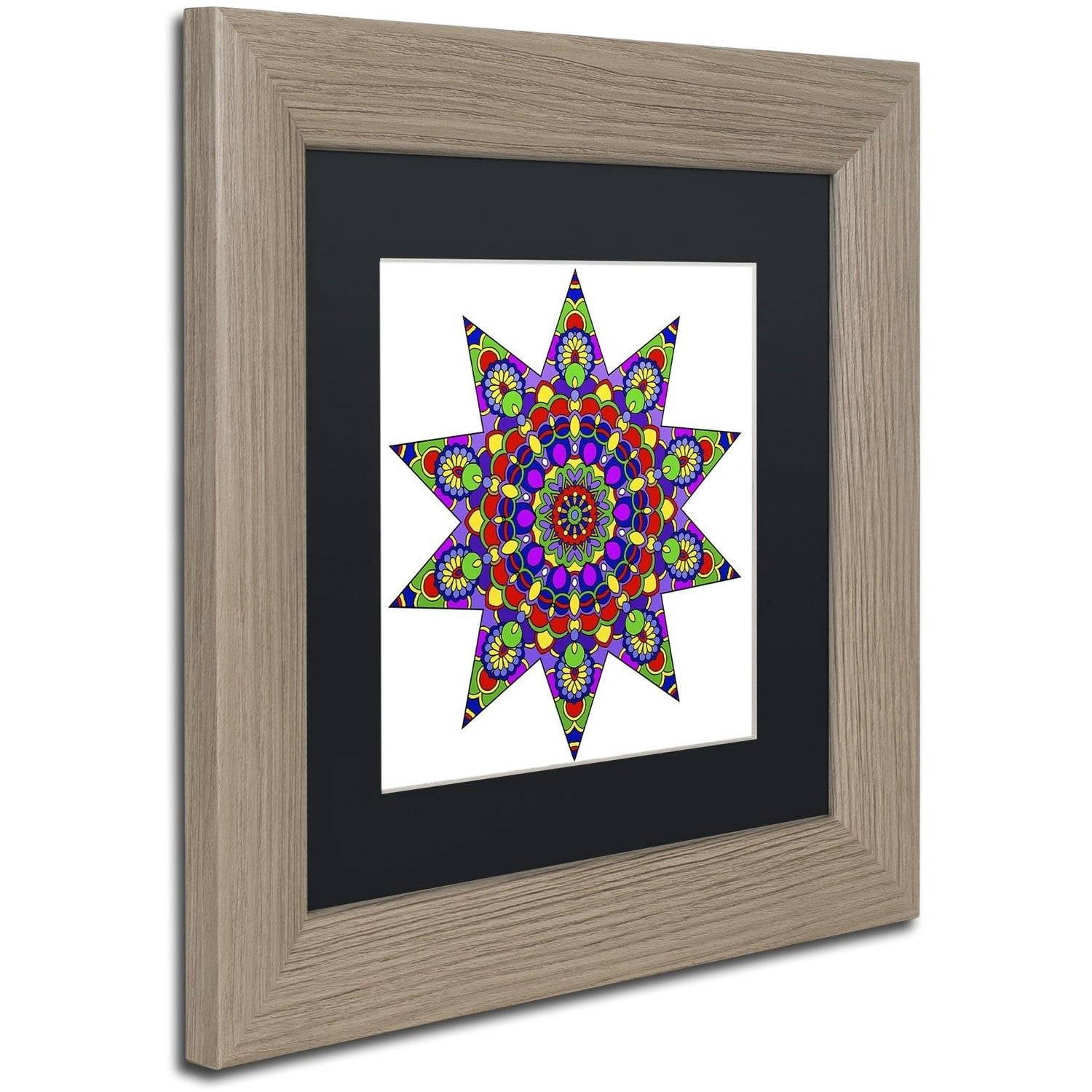 Trademark Fine Art "Being Silly Mandala Colored" Canvas Art by Kathy G. Ahrens, Black Matte, Birch Frame