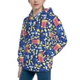 thumbnail image 2 of Picia Cute Popcorn Pattern Youth Hoodie - Warm Pullover Sweatshirt with Kangaroo Pocket, Ideal for Boys and Girls-Large, 2 of 6