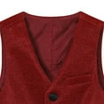 thumbnail image 3 of Boys' Suit Vest Performance Outfit V-Neck Button-Down Formal Waistcoat Versatile Layering Piece for Back-to-School (1-13 Years), 3 of 5