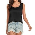 thumbnail image 6 of Goodeals Womens Silk Satin Tank Tops Dress Business Blouses Round Neck Sleeveless Shirts Camisole Sleeveless Silky Basic Tanks(Black,XXL), 6 of 6
