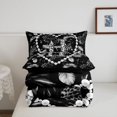 thumbnail image 5 of Manfei Pretty Pearl Print Queen Comforter Set,Classic Leopard Pattern Comforter Sets Queen,Black,Black Reversible,3-Piece,1 Comforter and 2 Pillowcases, 5 of 7