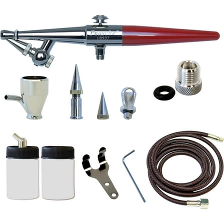 Paasche Airbrush H-Set Single Action Siphon Feed Airbrush Set , Red