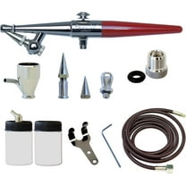 Paasche Airbrush H-Set Single Action Siphon Feed Airbrush Set , Red