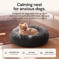 thumbnail image 3 of Furhaven 23" Round Calming Donut Dog Bed with Washable & Removable Cover & Bolster - Shaggy Plush Long Faux Fur Ball Bed - Gray, For Dogs Up to 20 lbs, Small, 3 of 9