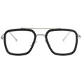 thumbnail image 2 of Tony Stark Polarized Sunglasses for Men Women Vintage Square Metal Frame Iron Man and Spider-Man Eyeglasses (Black Silver Frame Clear Lens) Kursan Kursan, 2 of 2